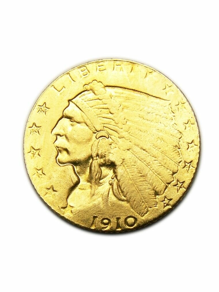 2,5 доллара 1910 года 2 1/2 dollars USA сувенирная копия монеты, нумизматика, деньги для коллекции