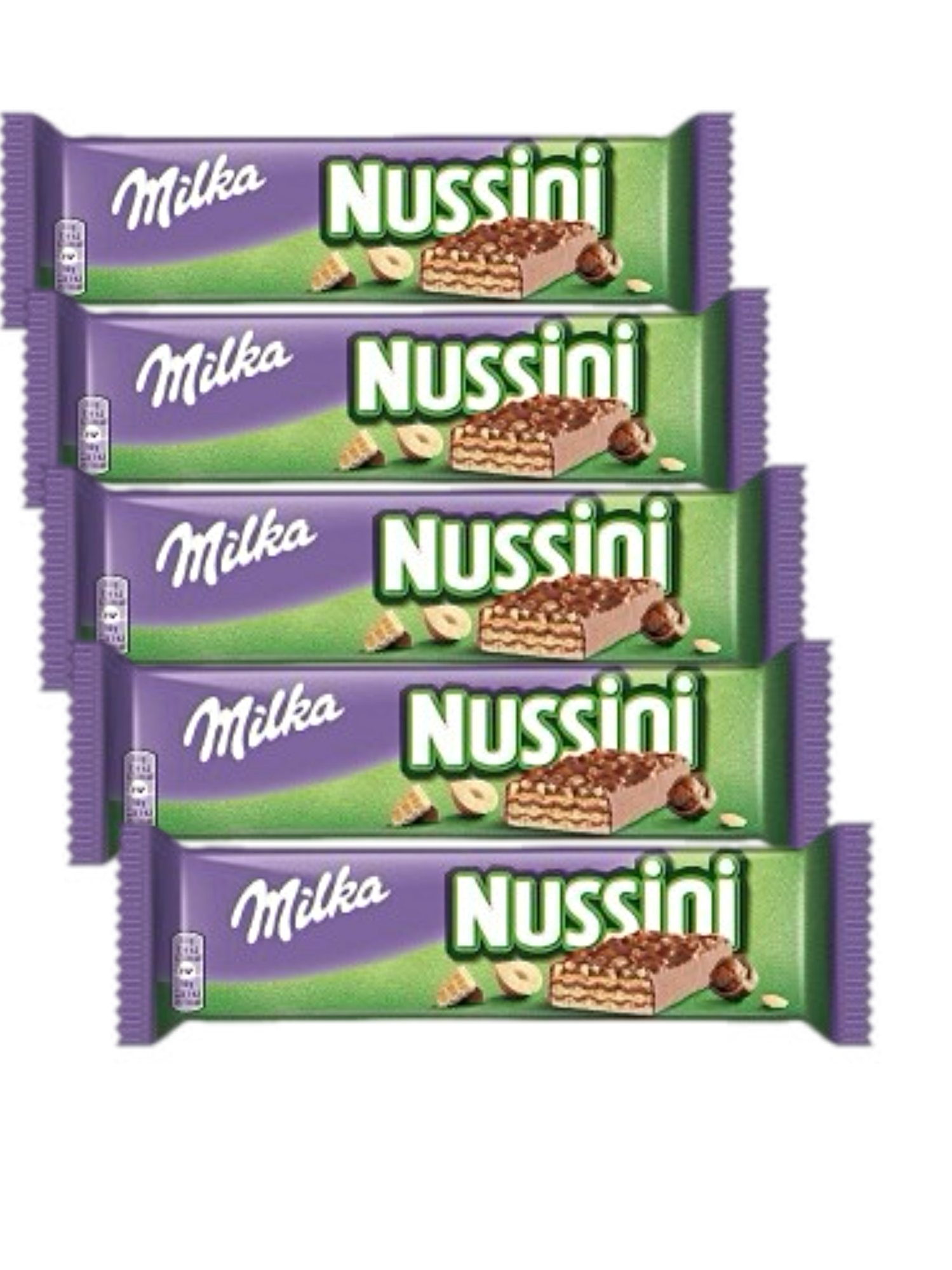 Вафли в шоколаде Milka Nussini Hazelnuss, вафли с ореховой начинкой 5шт х 31,5г