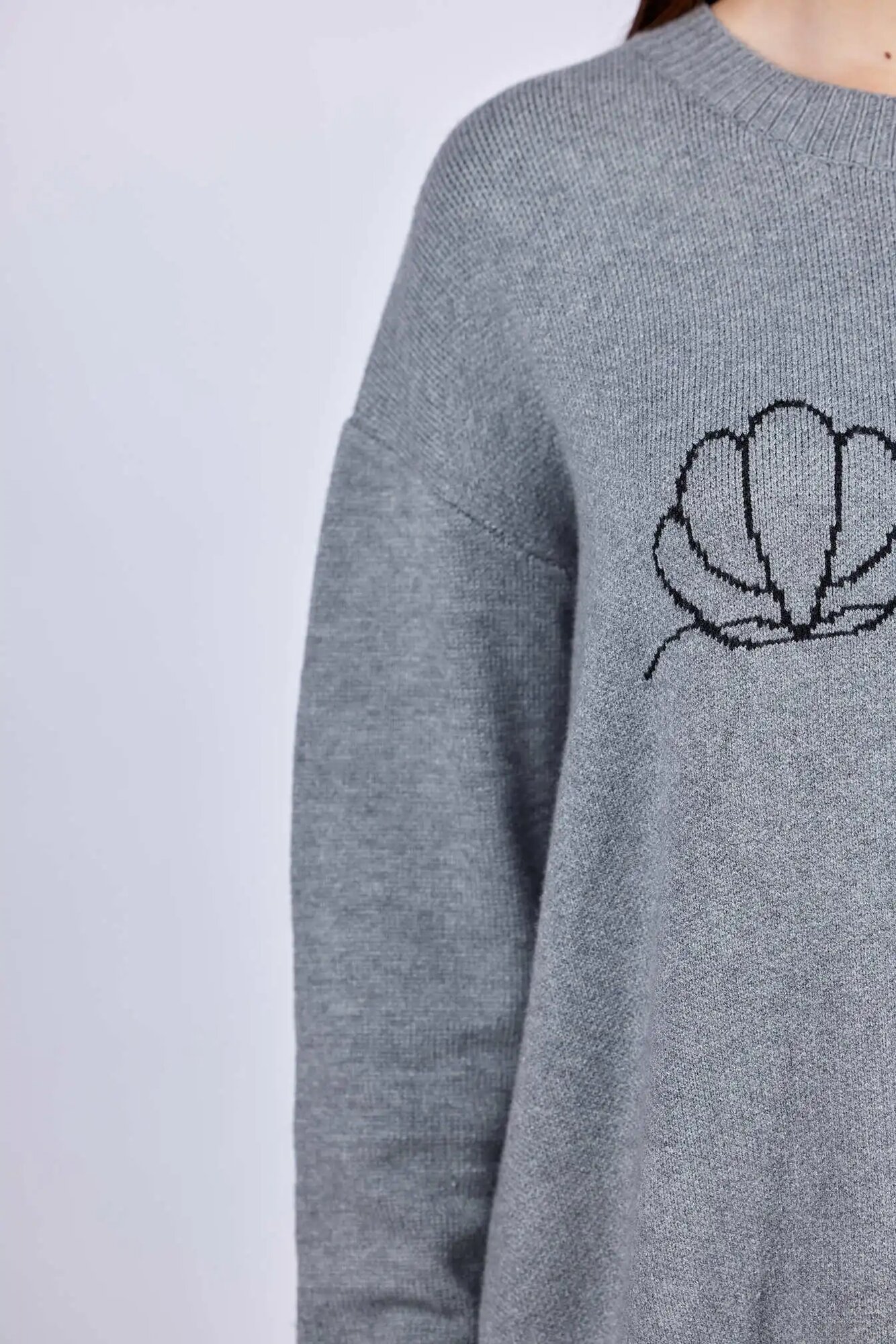 Свитер Selfie, размер L, , серый — фото 1