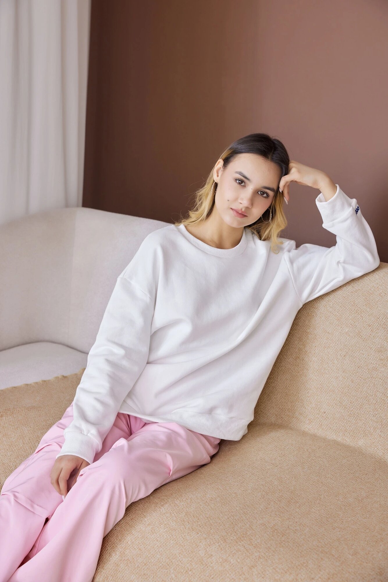 Толстовка Selfie, размер XS, , бело-синий — фото 1