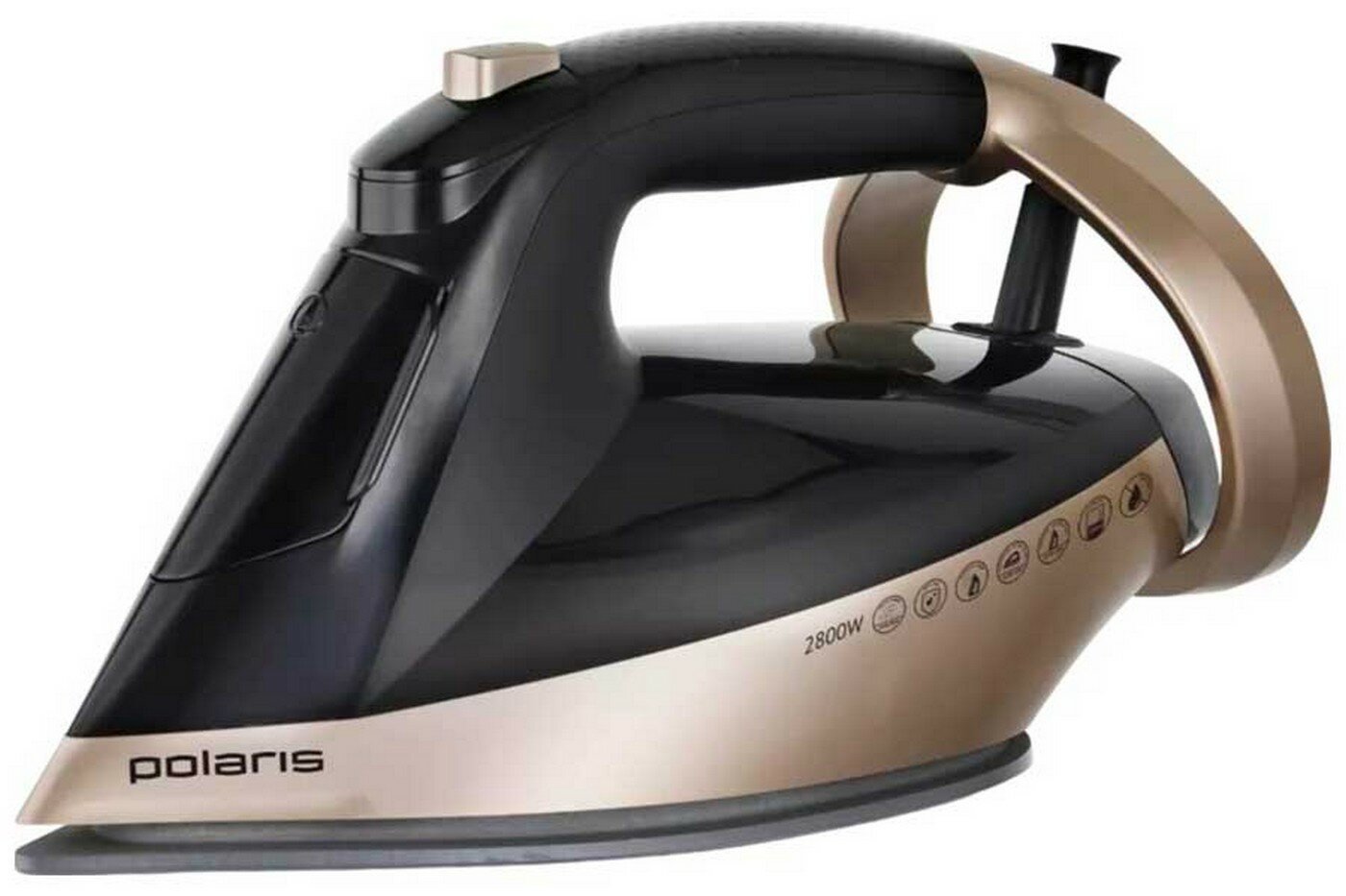 Утюг для одежды с отпаривателем Polaris PIR 2852AK 3m Smart Temp, черный/золотой