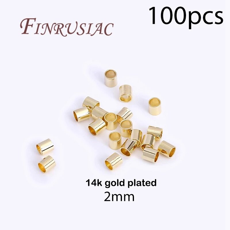 100шт, позолота 14K, фурнитура для бижутерии 2мм