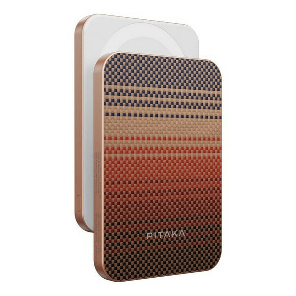 Внешний аккумулятор Pitaka Aramid Fiber Magnetic Power Bank Qi2 5000mAh 15W (PBQ2402) Sunset — фото 1