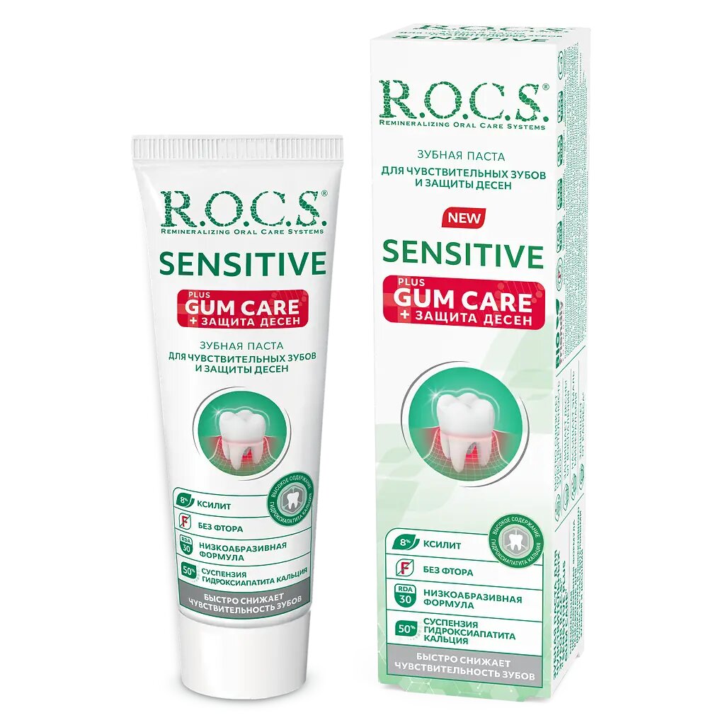 R.O.C.S. Sensitive Зубная паста Plus Gum Care для чувствительных зубов 94 г 1 шт