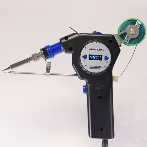 Изображение товара Паяльник с регулировкой температуры и автоподатчиком припоя YIHUA 929D-II, Мощность 20-135 Вт, LED индикатор