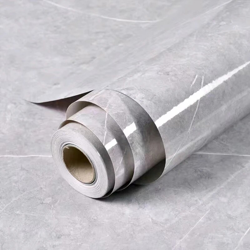 Самоклеящиеся виниловые обои для кухни, Marble D Grey, 5 м x 60 см