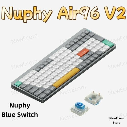 Беспроводная механическая клавиатура Nuphy Air60 V2 Aloe Switch Basalt Black 13454₽