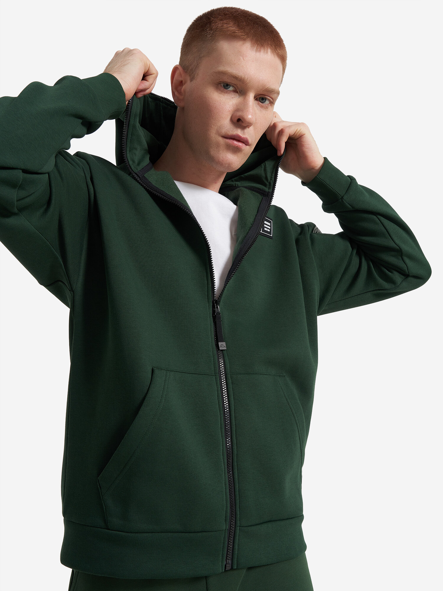 Толстовка Kappa Authentic Men's Hooded Knitted Jumpers Full Zip, размер 52-54, , зеленый — фото 1