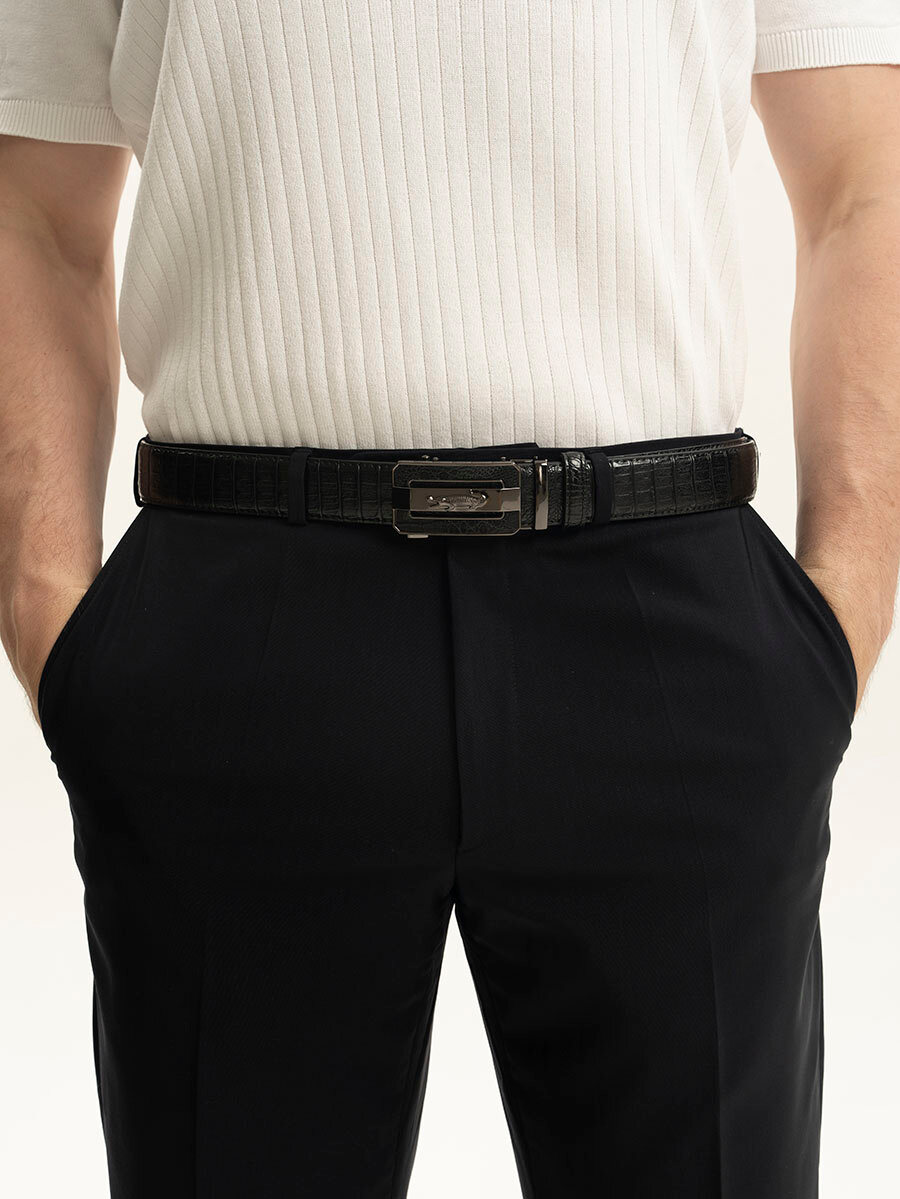 Ремень Bagevitto для мужчин, размер 120, серебристый — фото 1