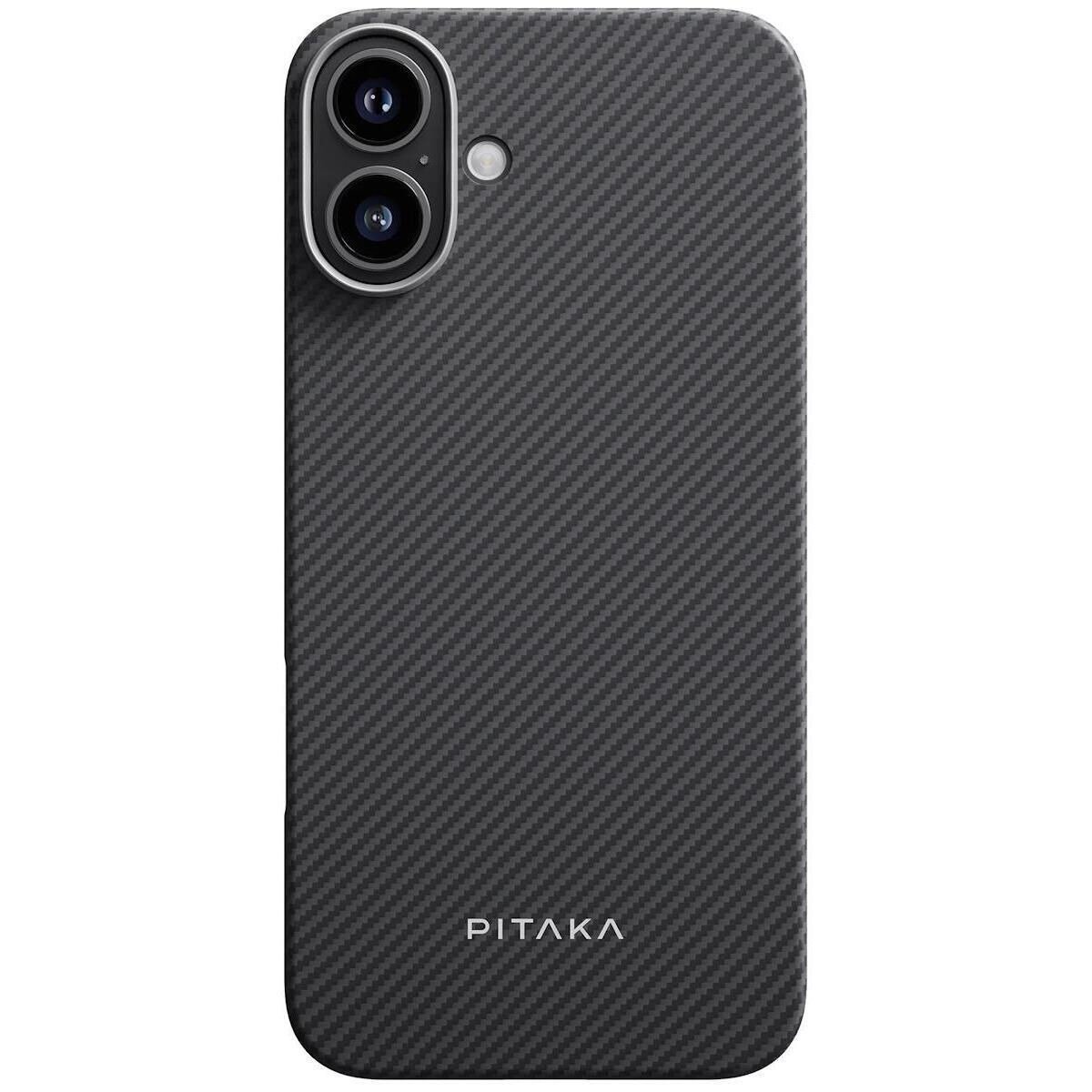 Чехол PITAKA Ultra-Slim Case для iPhone 16 6.1", черный/серый (Black/Grey Twill) 600D