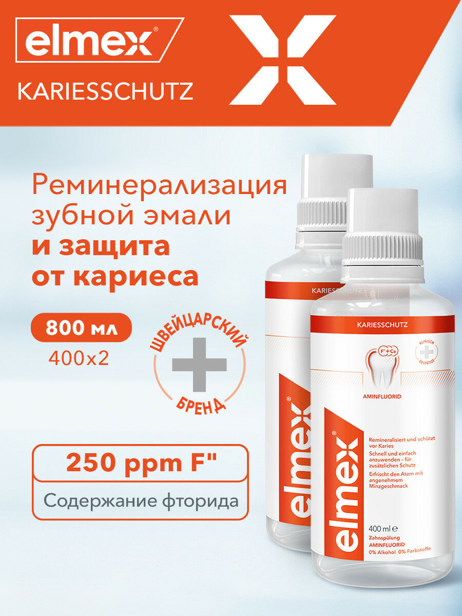 Ополаскиватель для полости рта Защита от кариеса, 400 мл, 2 шт
