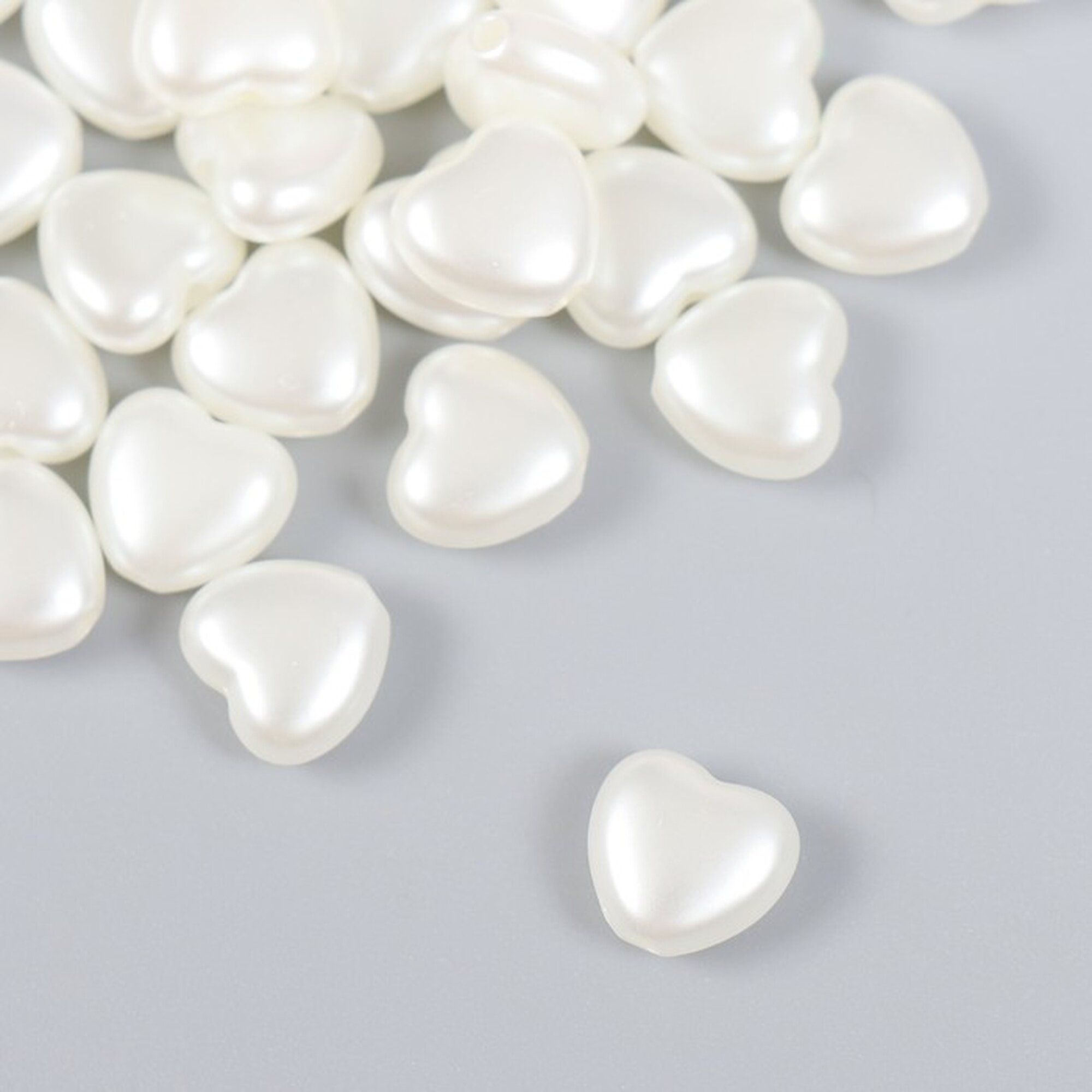 Набор бусин для рукоделия и плетения «Арт Узор. Жемчужное сердце» 35 шт пластик 1×1 см