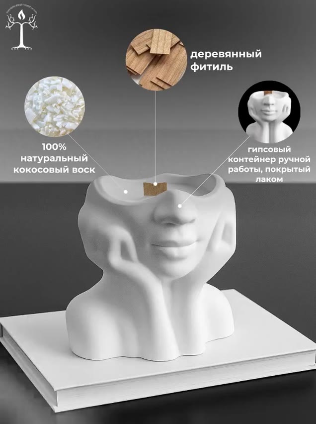 Свеча ароматическая Happy Bannik в гипсовой статуэтке Девушка/свеча ароматическая в форме девушки, манго — фото 1