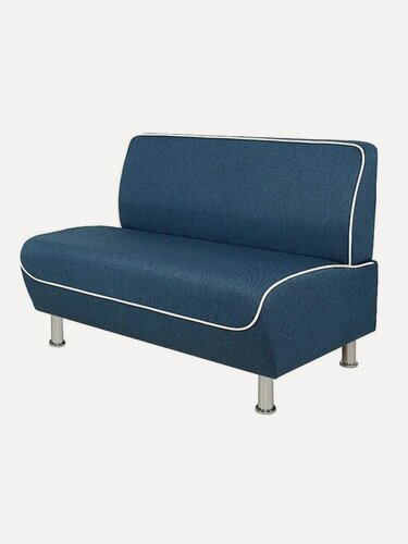 Изображение товара Диван прямой микс 119х65х84 см, нераскладной , синяя рогожка