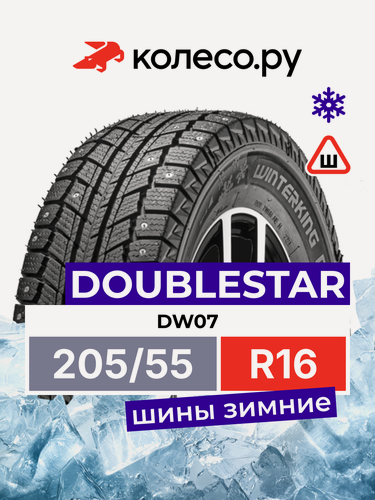 Изображение товара Шины зимние ДаблСтар DW07 205/55 R16 91T шипованная зимняя резина