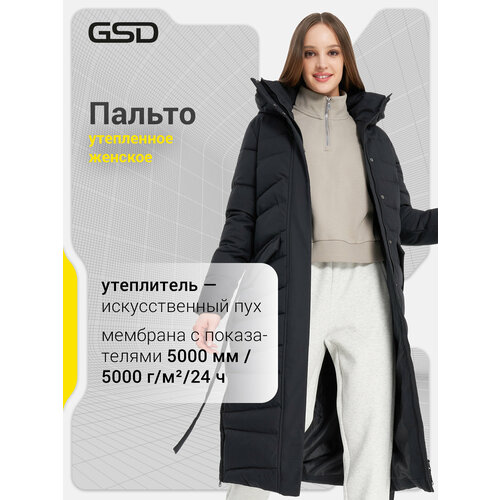 фото Пуховик gsd w gsd e-long coat, размер 42, черный