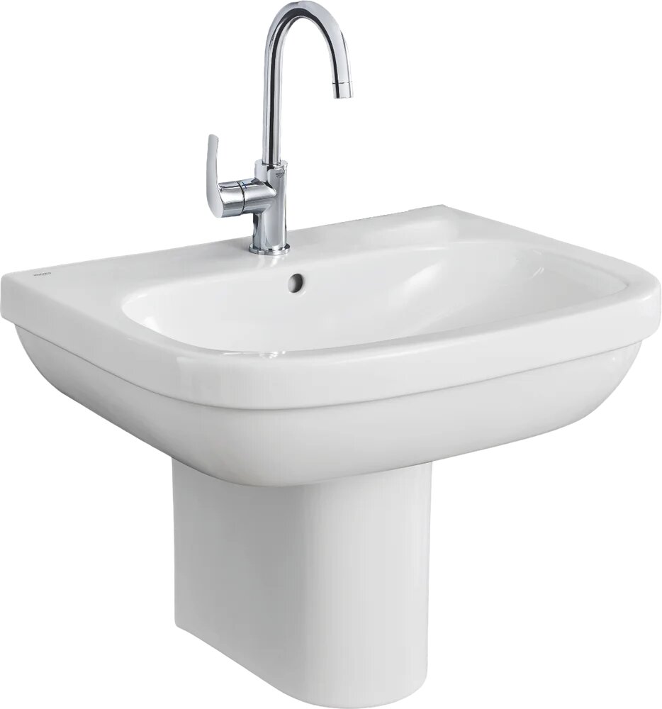 Раковина Grohe Euro Ceramic 39335000 с полупьедесталом 59 5 см белая фарфоровая полукруглая