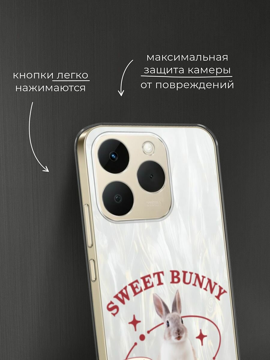 Чехол на Realme 15T / Реалми 15Т с принтом "Heal the rabbit", прозрачный — фото 1