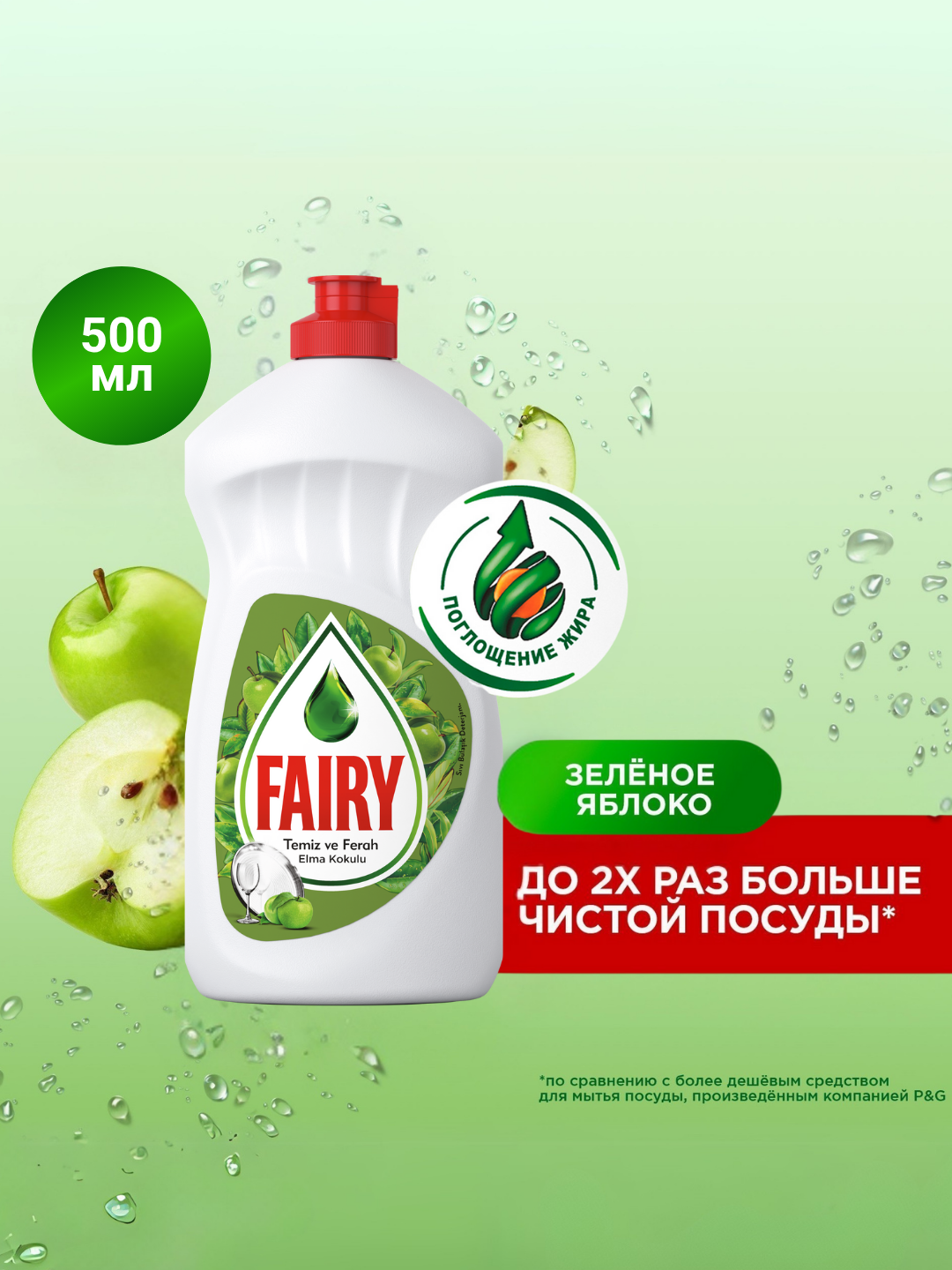 Средство для мытья посуды Fairy Яблоко, 500 мл