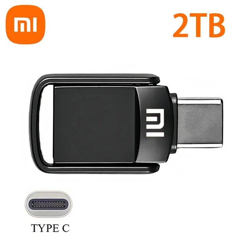 Xiaomi U диск 2 ТБ 1 ТБ Интерфейс USB 3.2 Type-C Металлический флэш-накопитель для мобильного телефона Компьютер Взаимная передача Флэш-накопитель USB-память