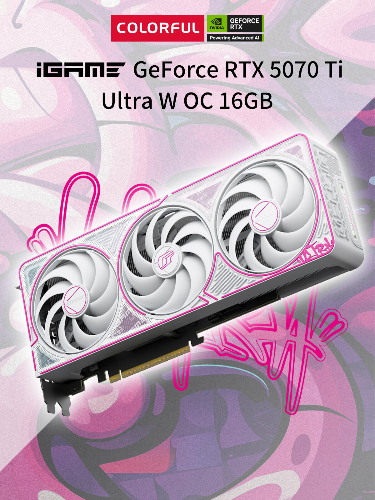 Видеокарта Colorful iGame GeForce RTX 5070 Ti Ultra W OC 16GB-V，GDDR7