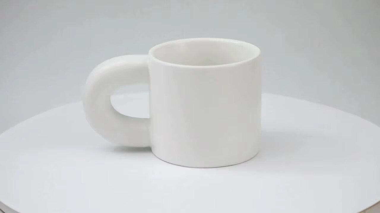 Кружка, фарфор, 300мл, с рисунком, мытьё в посудомойке, белая