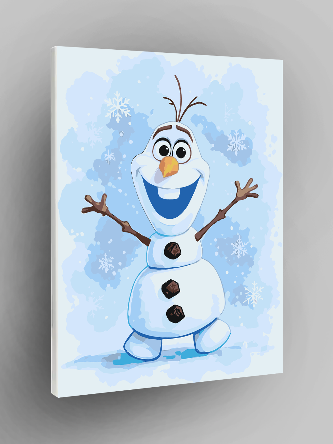 Картина по номерам "Олаф-снеговик из Холодного сердца", мультфильмы, 40×50 см, раскраска на холсте, набор для рисования