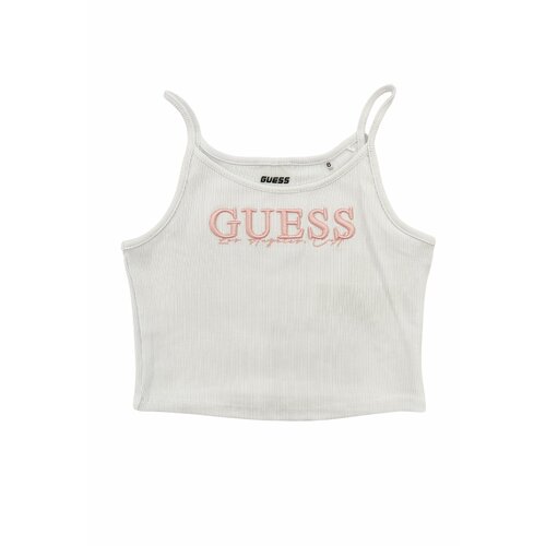 фото Майка guess rib sl top_mini me, , размер 14 лет, белый