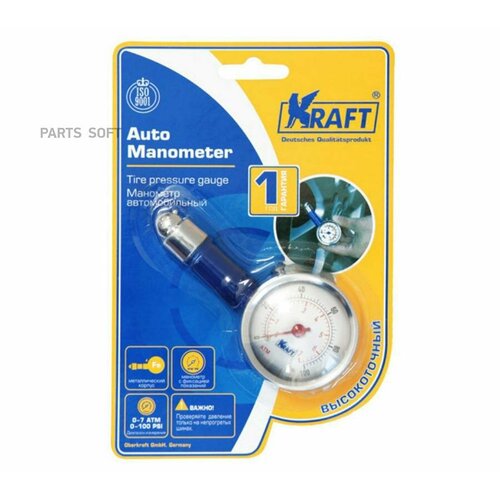 KRAFT KT830002 манометр анаоговый KRAFT манометр аналоговый kraft kt830002 7 атм 100 psi