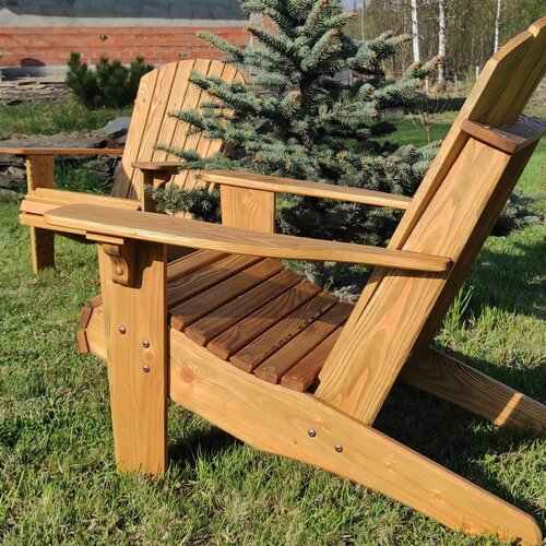 кресло адирондак кресло садовое из дерева Кресло садовое Адирондак, лиственница, цвет Орех, 1шт