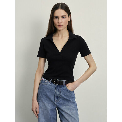 фото Футболка zarina, размер s (ru 44)/170, черный