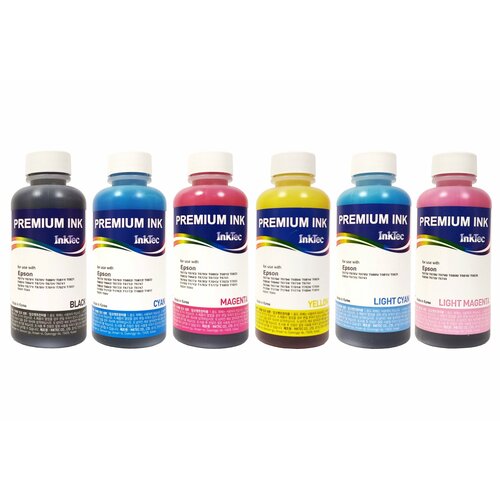 Чернила InkTec (E0010-100M) для Epson 6 цв. по 100 мл (Bk, C, M, Y, LC, LM) чернила inktec e0010 1l premium ink для epson 4 цв по 1000 мл bk c m y