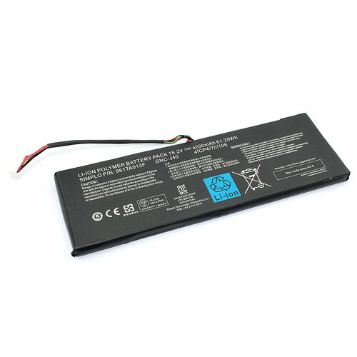 аккумулятор gnc j40 для ноутбука gigabyte p34g v2 3 15 2v 4030mah черный Аккумулятор для Gigabyte P34G v2-3 (15.2V 4030mAh) ORG p/n: GAG-G40