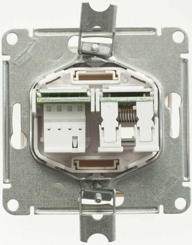 W59 RSI-251TK5E-4-86 Розетка комбинированная (RJ45+RJ11, под рамку, скрытая установка, шампань) Schneider Electric - фото №7