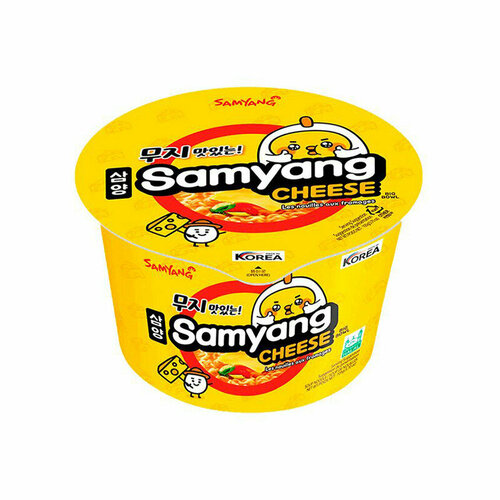 Samyang Лапша быстрого приготовления Cheese Big Bowl с сыром, 105 гр