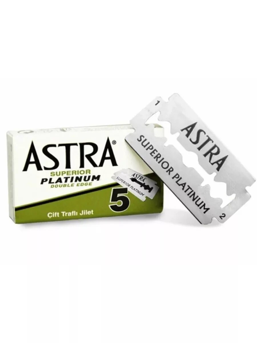 ASTRA SUPERIOR PLATINUM / Лезвия классические для Т-образных станков, двусторонние, 5 шт — фото 1