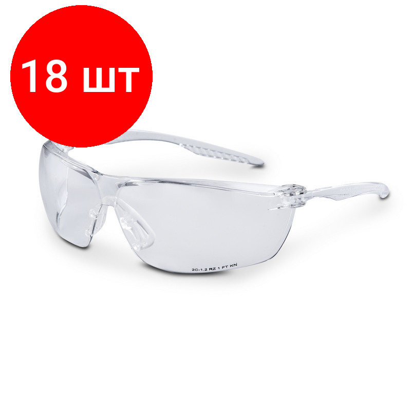 фото Комплект 3 штук, Очки защитные открытые РОСОМЗ 088 SURGUT прозрачные (арт произв 18840)