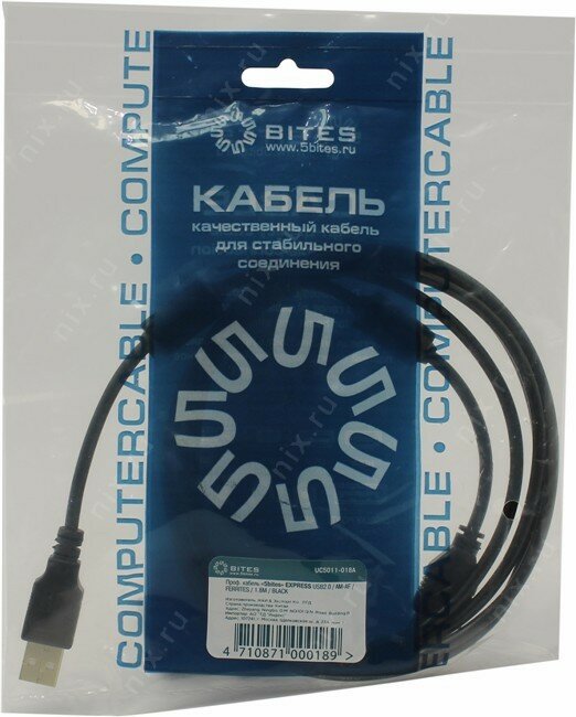 Удлинитель 5bites USB - USB (UC5011-018A), 1.8 м, черный - фото №6