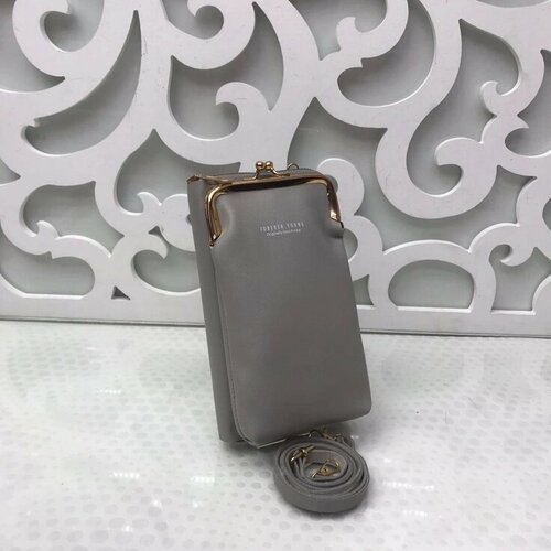 фото Сумка клатч , фактура гладкая, серый nik market