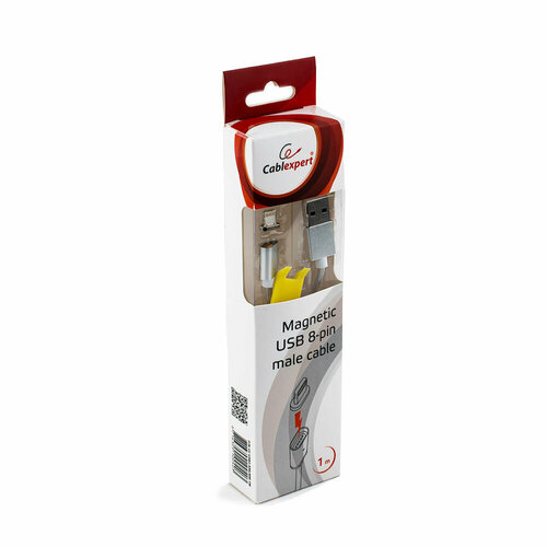 Кабель Cablexpert Magnetic USB - Lightning (CC-USB2-AMLMM-1M), 1 м, серебристый кабель cablexpert magnetic usb lightning cc usb2 amlmm 1m 1 м белый