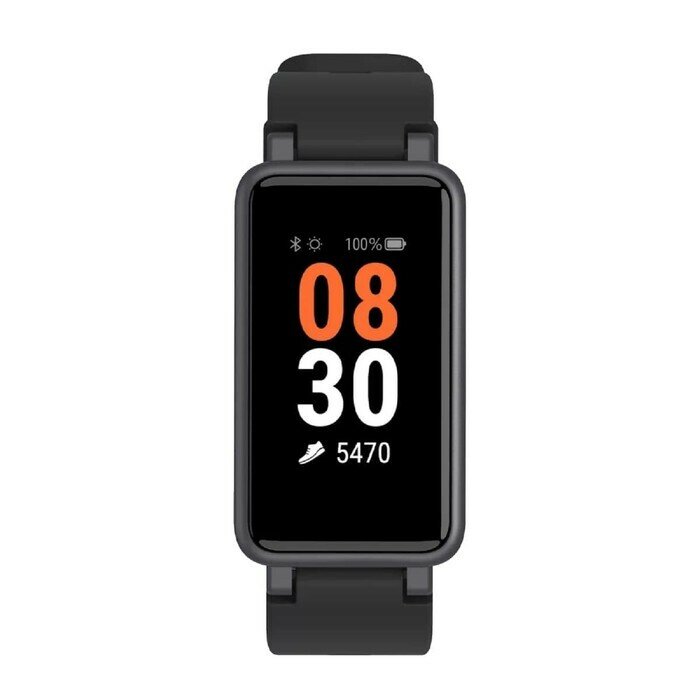 Смарт-браслет GEOZON Heart Beat, 0.96", черный / черный [g-sm18blk] - фото №6