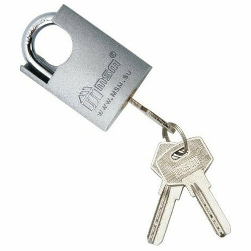 Замок навесной msm стальной с закаленной дужкой и перфоключами 60мм 2800₽