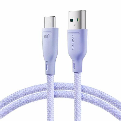 Кабель для быстрой зарядки iphone 15 USB - Type-C 1м 100W нейлоновая оплетка фиолетовый кабель для зарядки type c usb joyroom s uc027a9 1м 3a черный