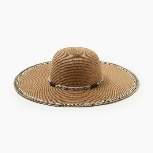 Шляпа Minaku, размер 58, коричневый, бежевый