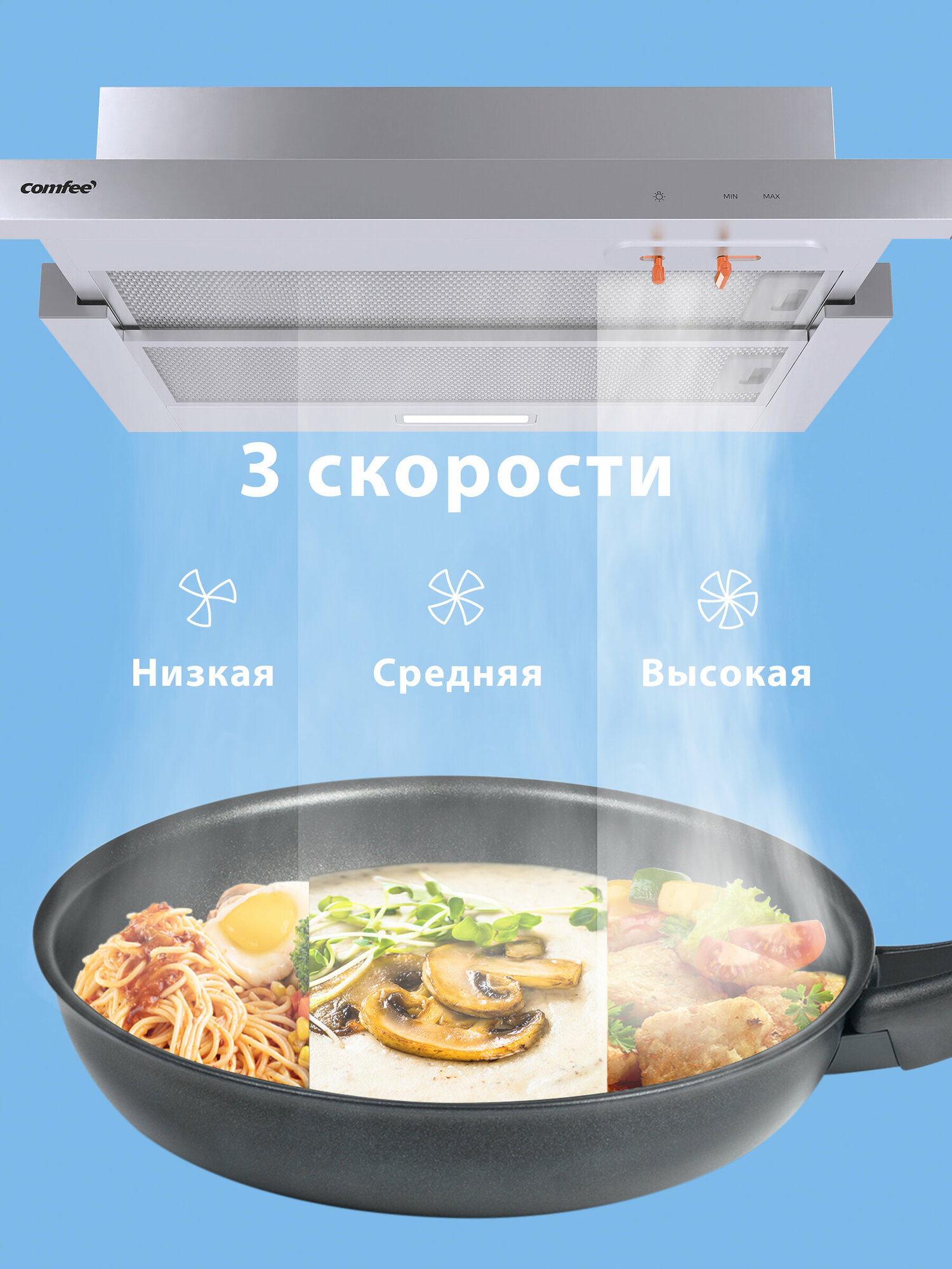 Вытяжка кухонная встраиваемая Comfee CHT601X