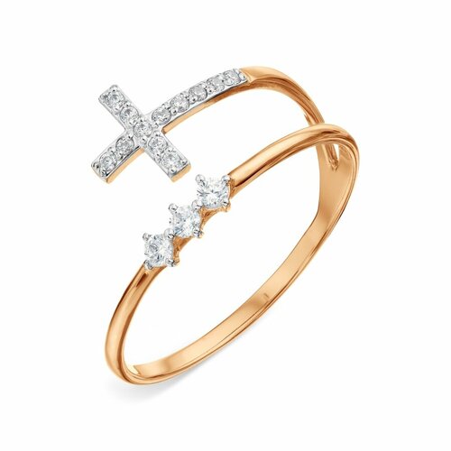 фото Кольцо diamant online, золото, 585 проба, фианит, размер 16, бесцветный