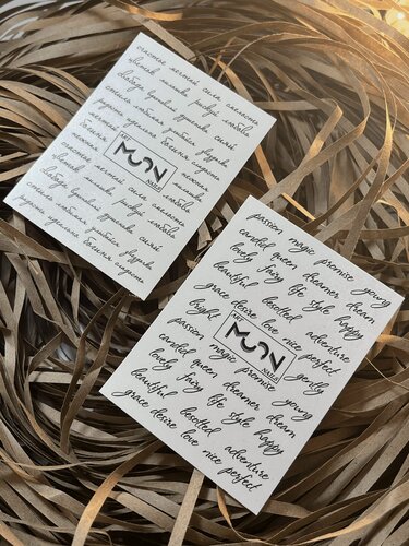 Изображение товара Набор слайдеров для ногтей "Слова на английском и русском". Водные наклейки для ногтей. черно-белые, 2 шт.