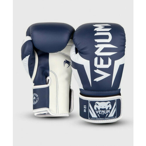 Боксерские перчатки Venum Elite 12oz, синий, белый