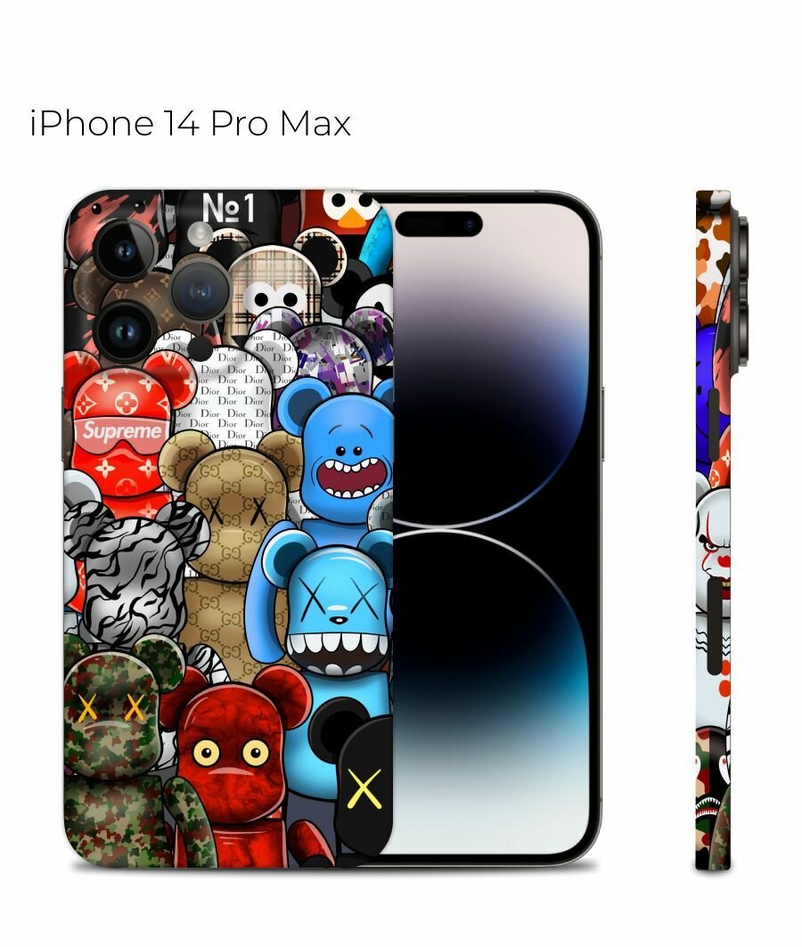 Защитная пленка на Айфон 14 Pro Max с защитой краёв / Виниловая наклейка на заднюю панель iPhone 14 Pro Max / Гидрогелевая пленка на корпус для iPhone 14 Pro Max