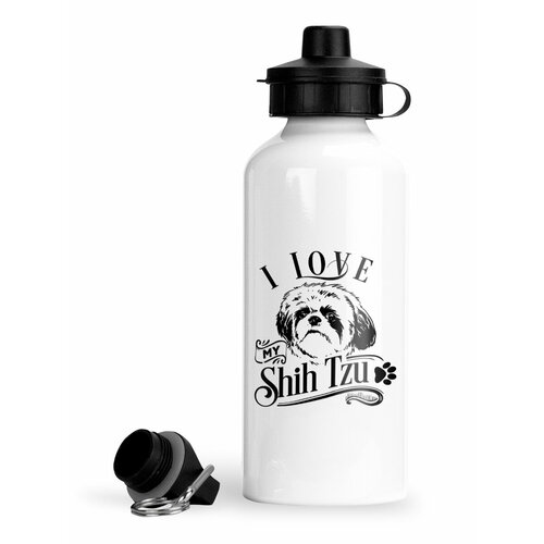 фото Спортивная бутылка для воды i love my ши-тцу luzimuzi